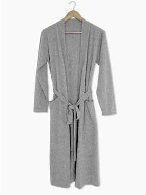 Quince Mongolian Cashmere Robe in Grey Heather